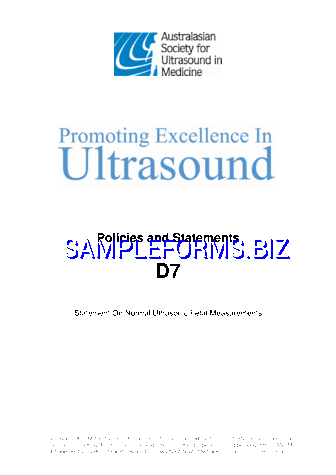 Statement on Normal Ultrasonic Fetal Measurements